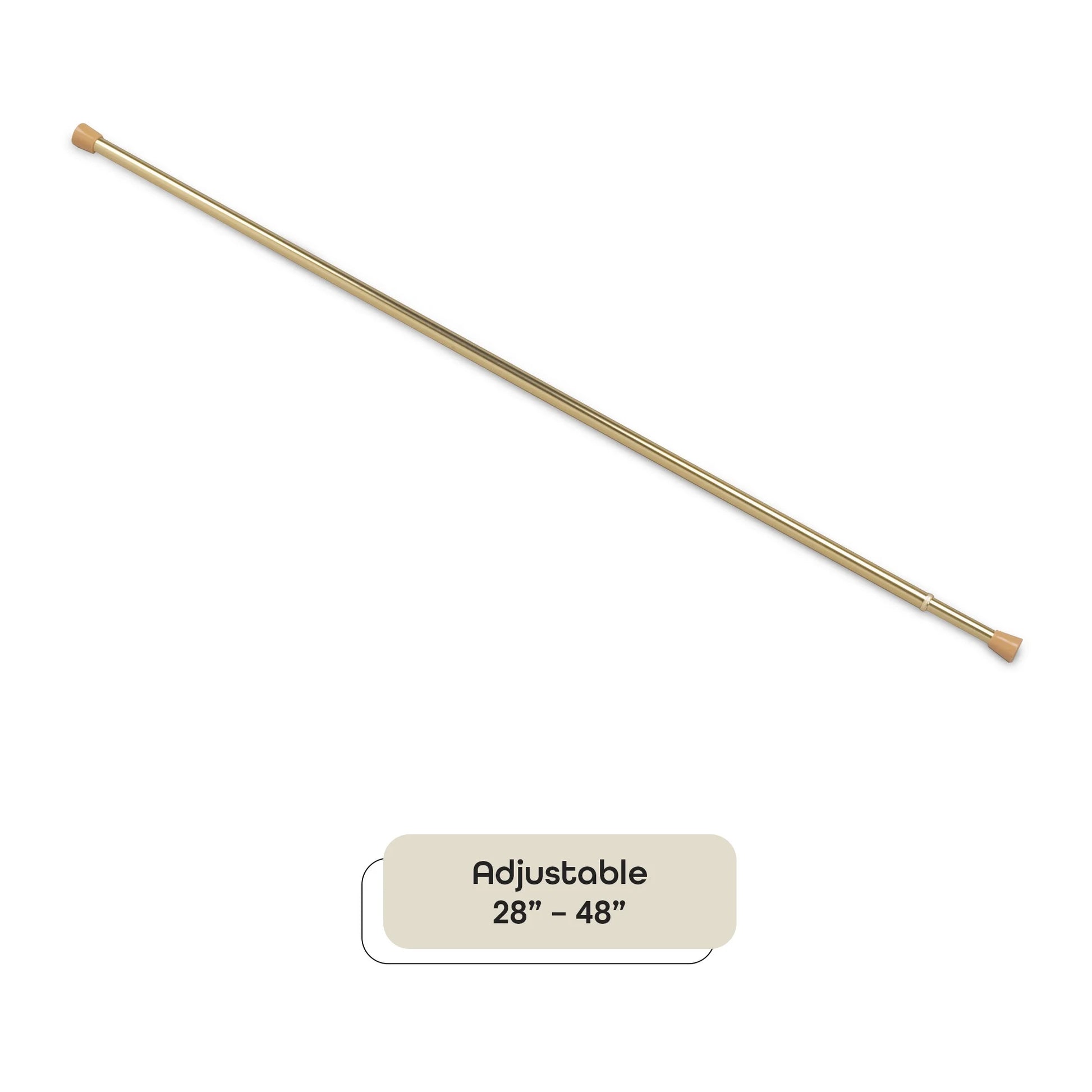Fantasia 5/8" Spring Tension Rod, 28-48", Brass