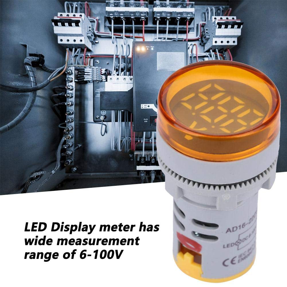 DC Voltage Display Digital LED Display Voltmeter 6-100V Voltage Meter Monitor round Lamp Tester Indicator Light Panel