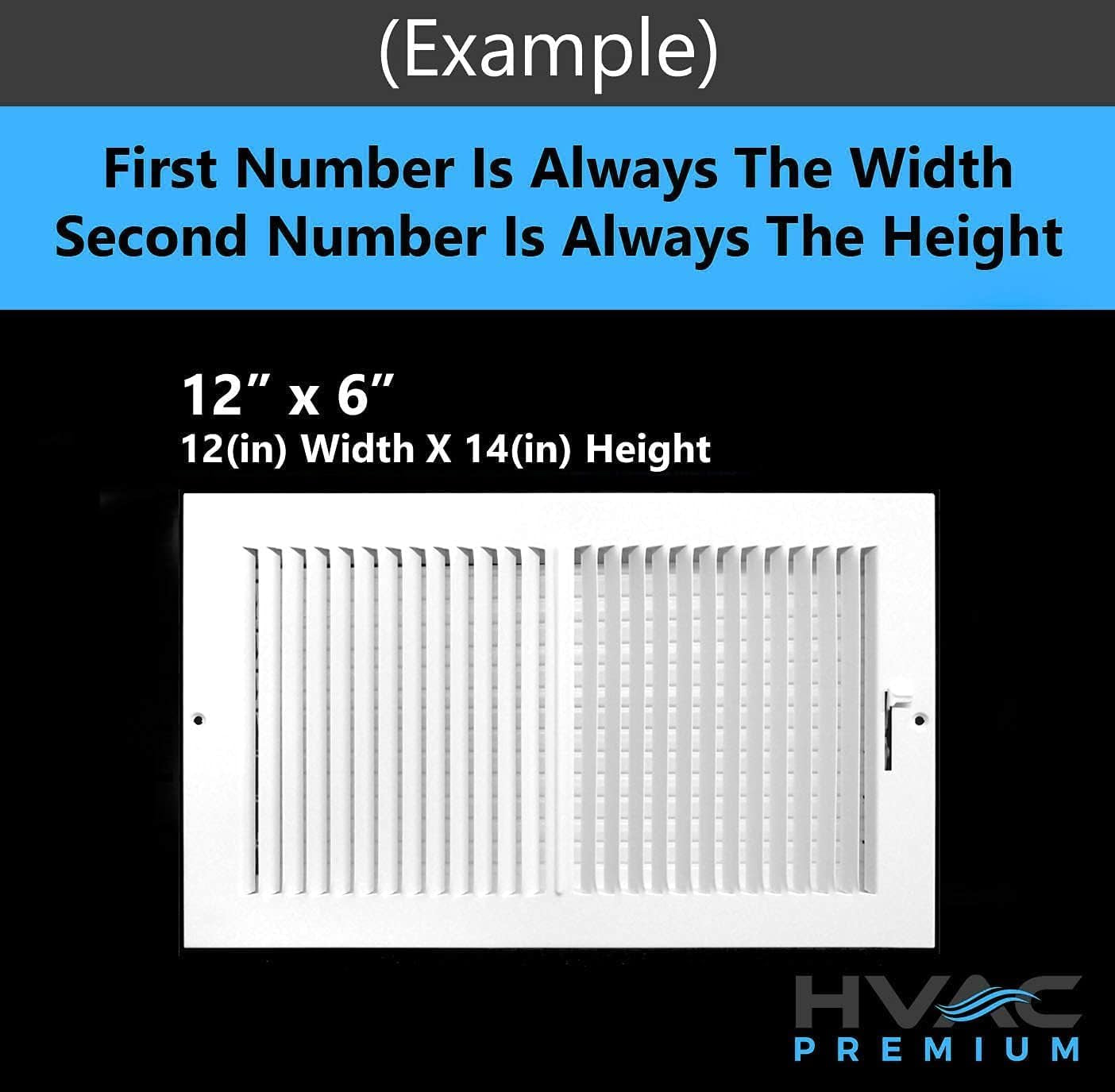 6" X 4" 3-Way AIR Supply Grille - Vent Cover & Diffuser - Flat Stamped Face - White [Outer Dimensions: 7.75"W X 5.75"H]
