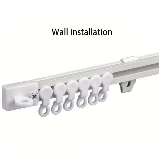 Self Adhesive or Perforated Dual-Purpose Curtain Track Ceiling or Wall Mount Nano Silent Curtain Slide Rod for Curtains and Cabi