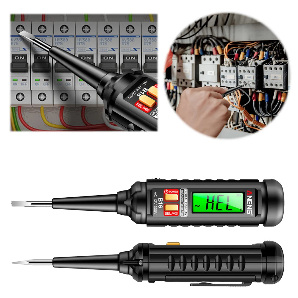 AC 12V-300V Non-Contact Voltage Detector Digital Smart Induction Test Pen Voltage Test Pen Wire Breakpoint Finder Live Wire Test