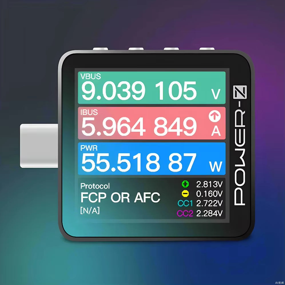 Power-Z KM003C Portable Type-C Fast Charging Tester PD3.1 QC5.0 240W Mxa Digital Voltmeter & Ammeter Power Bank Tester