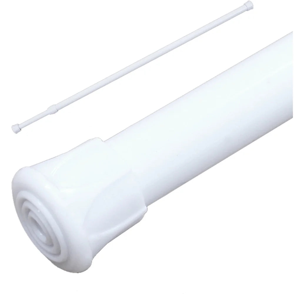 1 Pack Spring Tension Curtain Rod White Adjustable 15.75 to 27.56 Inches, Small Short Expandable Pressure Loaded Curtain Tension Rods for Kitchen, Wardrobe, Windows, Cupboard, Bathroom, Home Closet
