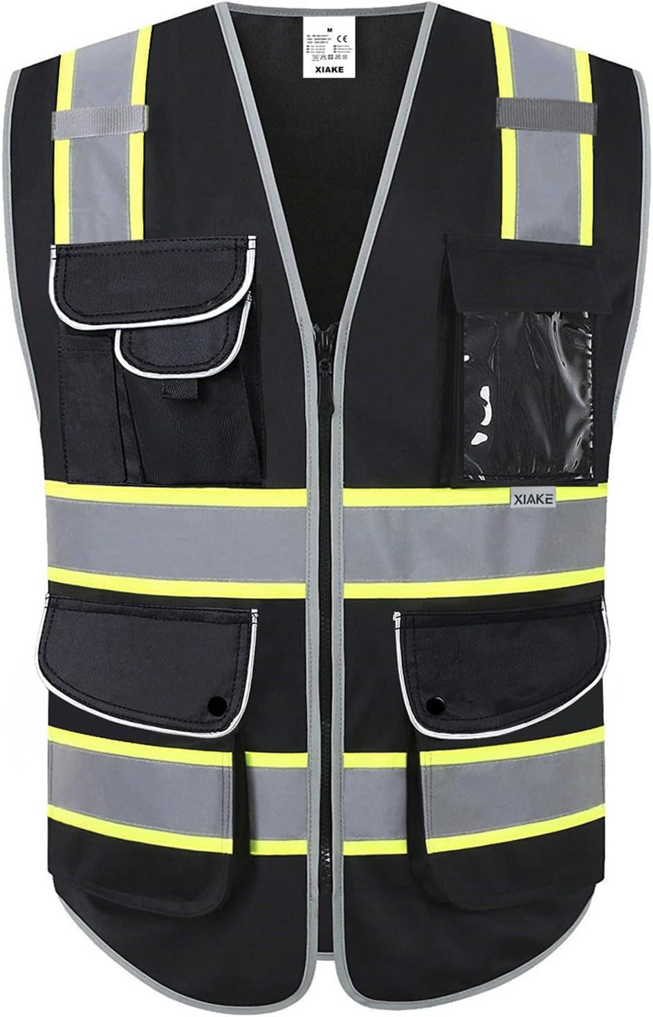 9 Pockets Class 2 High Visibility Reflective Safety Vest for Men Women Work Construction Vest