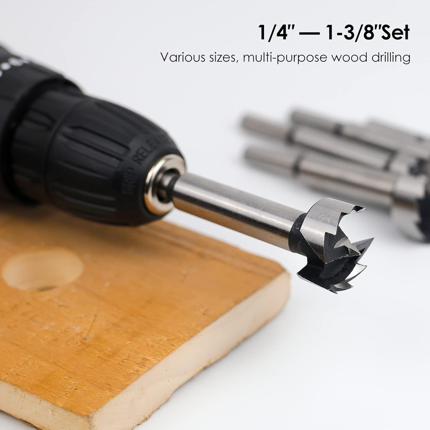 Forstner Bit Set 8Pcs - Forstner Bit Wood Drilling, Forstner Drill Bit with Center Positioning