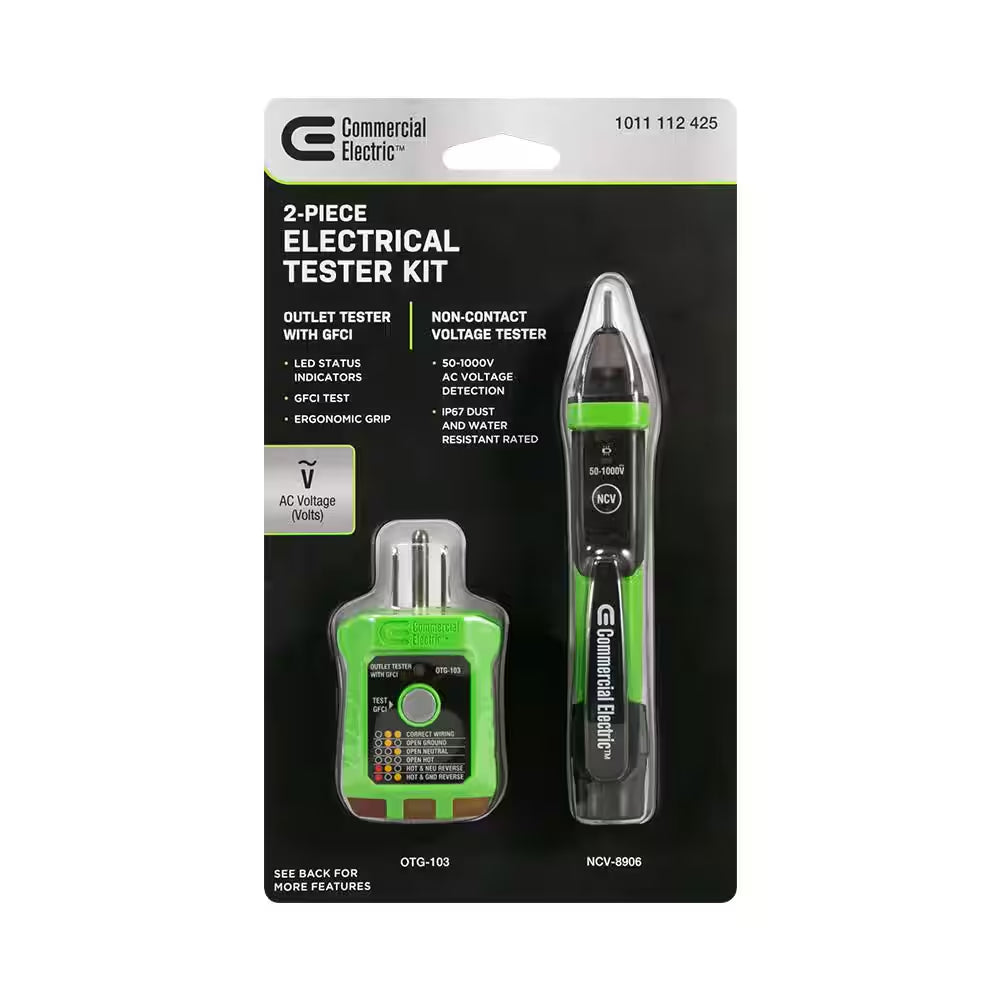 Digital Non-Contact Voltage and GFCI Receptacle Tester Kit
