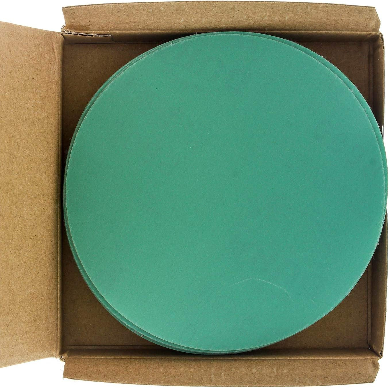Premium 5" Green Film Sanding Discs - 600 Grit (Box of 50) - Hook & Loop Backing Sandpaper Discs for DA Sanders, Finishing Fine Cut Abrasive - Sand Automotive Car Paint, Woodworking Wood