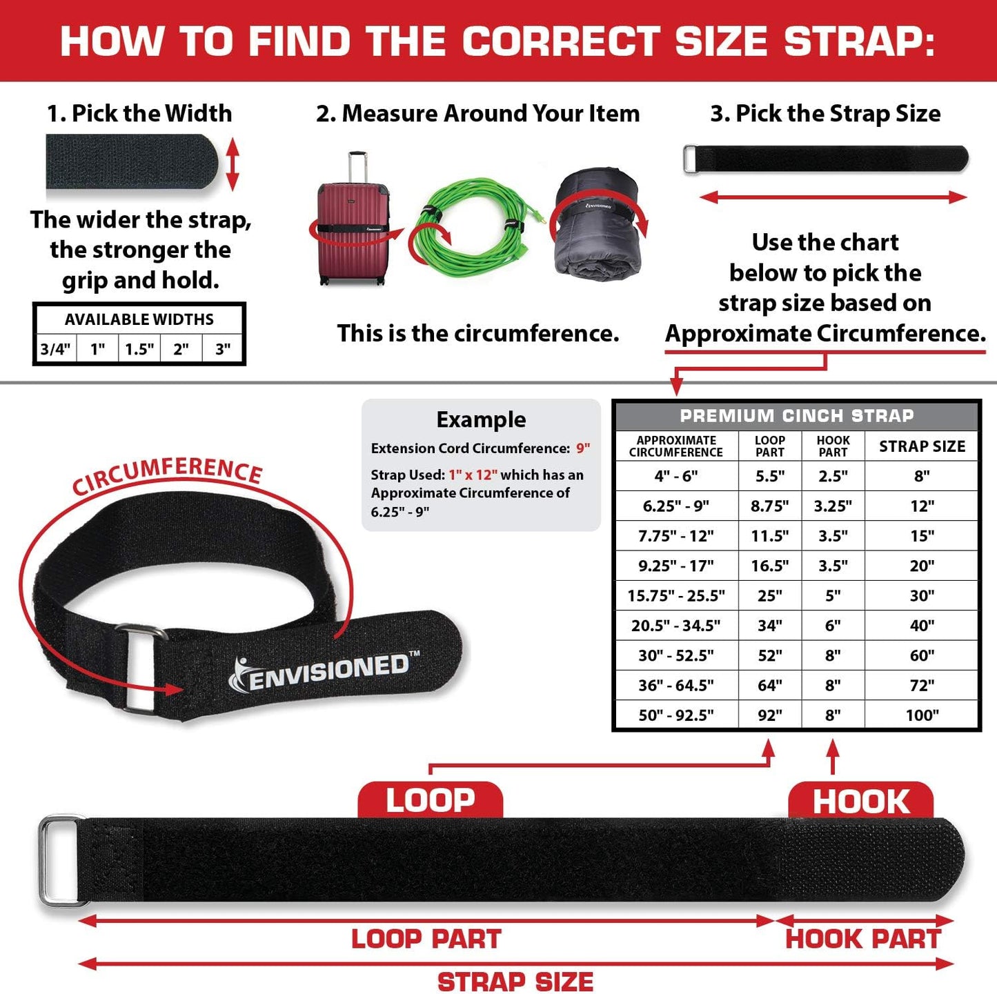 Premium Cinch Straps with Stainless Steel Metal Ring (Buckle), Reusable Durable Hook and Loop, Multipurpose Securing Straps 3/4" X 8" - 8 Pack plus 2 Bonus