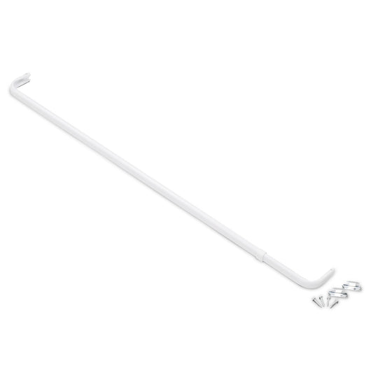 Fantasia White Single Curtain Rod, 66-120", 2.5" Projection