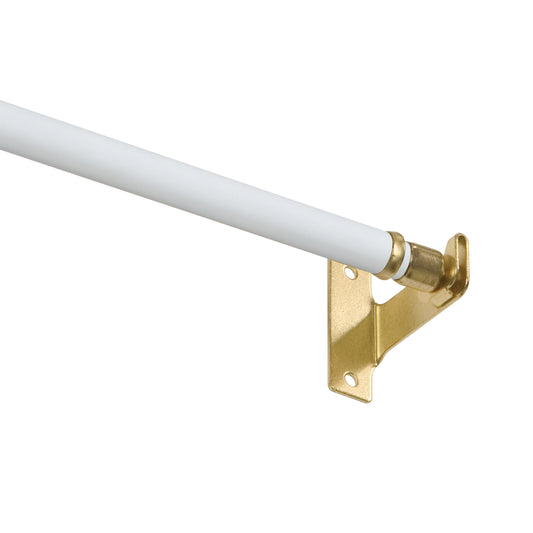 7/16" round Sash Curtain Rod, 28-48", 1" Clearance, White