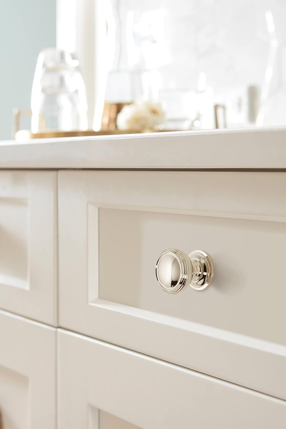 | Cabinet Knob | Polished Nickel | 1-1/4 Inch (32 Mm) Diameter | Revitalize | 1 Pack | Drawer Knob | Cabinet Hardware