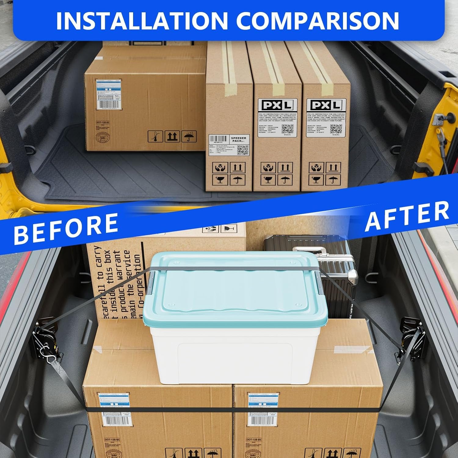 2PCS Retractable Tie down Straps Compatible with 2019-2025 Dodge Ram 1500 Retrac
