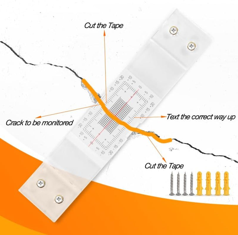 Concrete Crack Monitor, Crack Monitoring Record Standard Tell-Tale Crack Monitor for the Standard and Corner Tell-Tale (3PC)