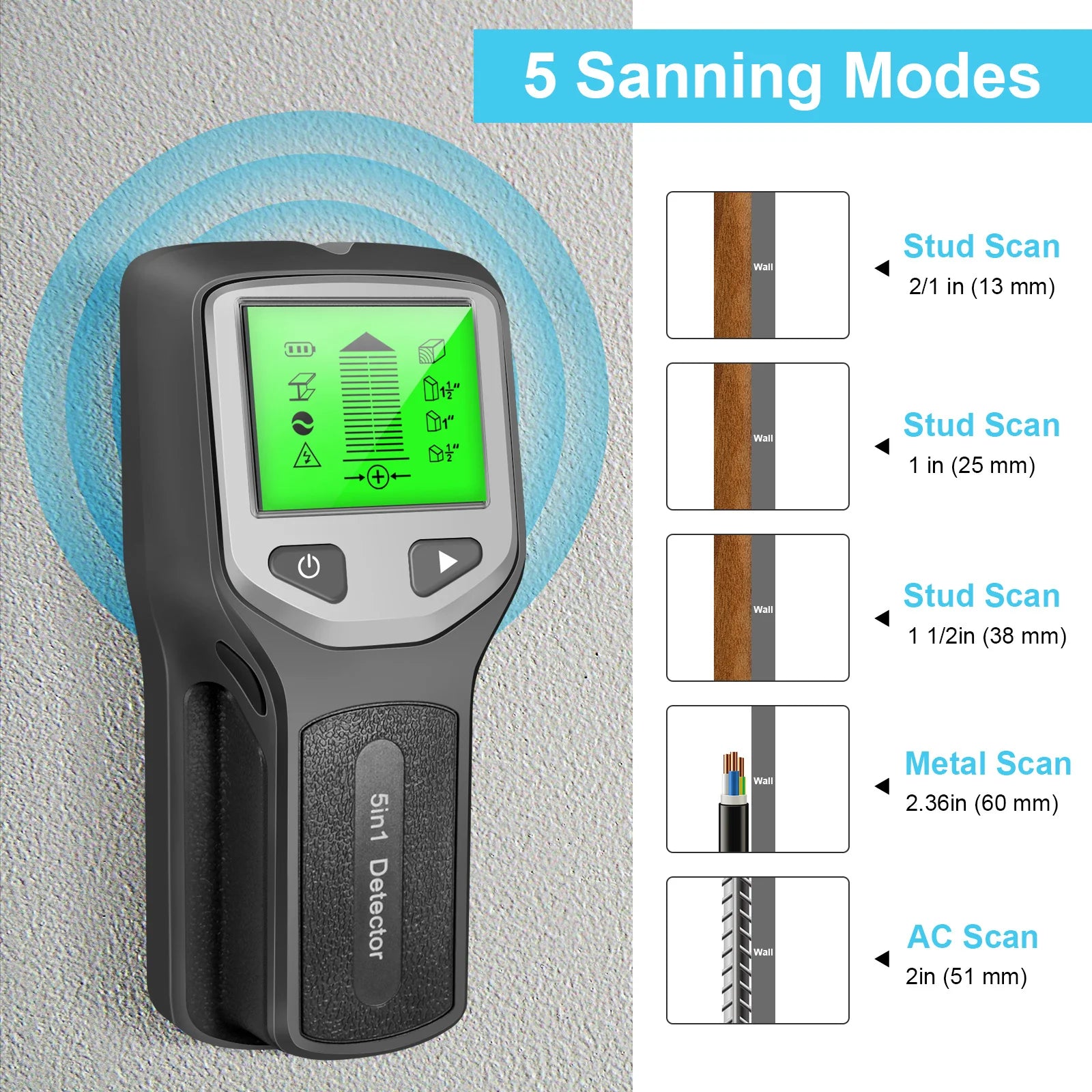 Multi-Function Wall Stud Detector with Column Measurement