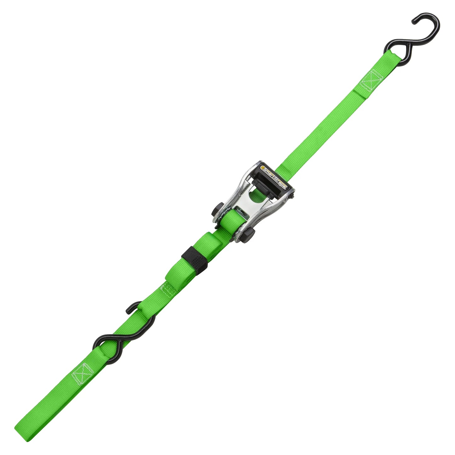 (2 Pack)  1 In. X 12 Ft. Green Ratchetx Standard Duty Ratchet Tie down Straps, Padded Handle, 500 Lb. Safe Work Load - 2 Pack