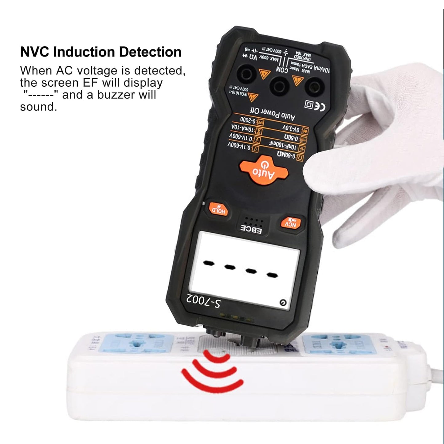 6000 Counts TRMS Digital Multimeter, Auto-Ranging Ohmmeter Voltage Tester with NCV Function for Measure Voltage Current Resistance Diodes Continuity, Black