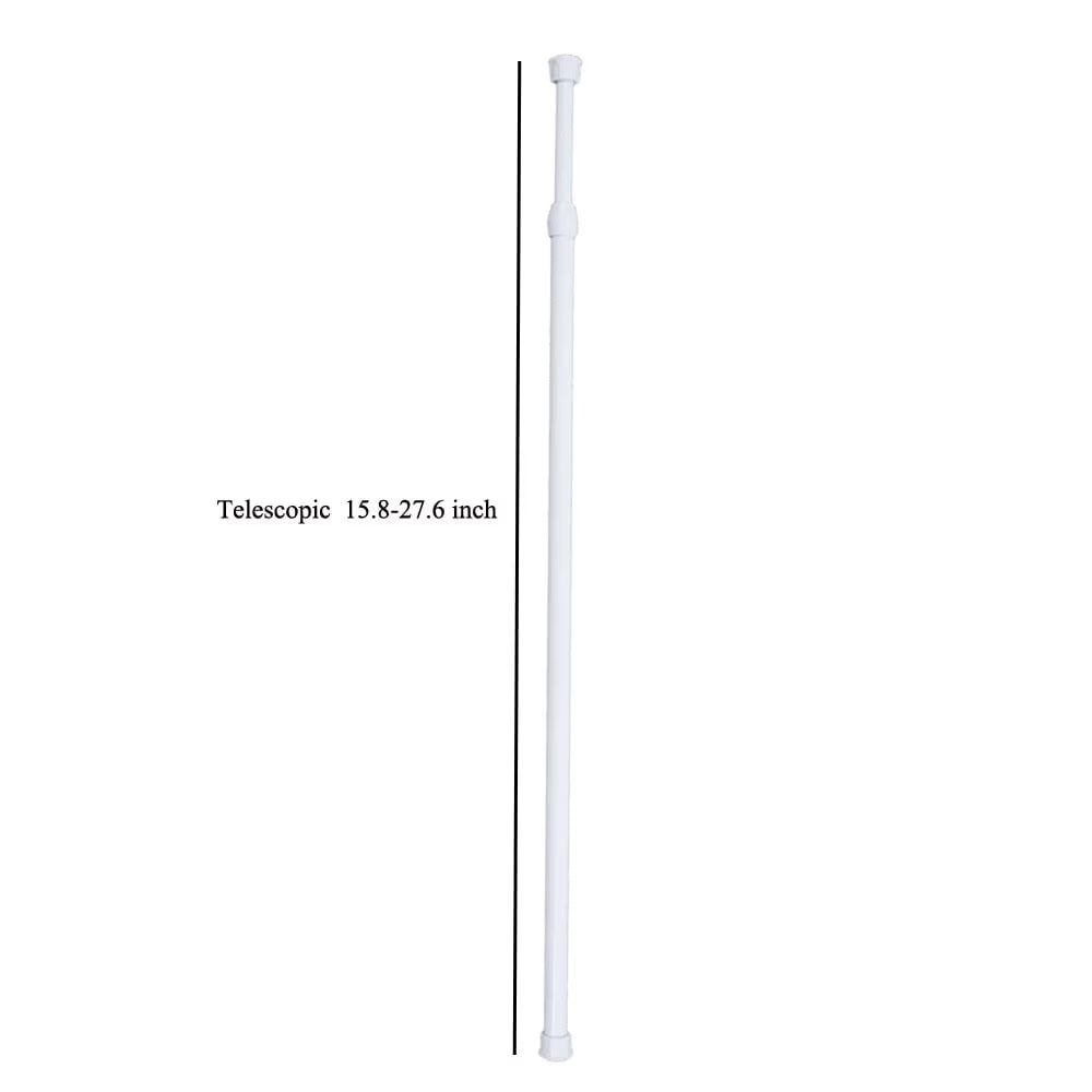 1 Pack Spring Tension Curtain Rod White Adjustable 15.75 to 27.56 Inches, Small Short Expandable Pressure Loaded Curtain Tension Rods for Kitchen, Wardrobe, Windows, Cupboard, Bathroom, Home Closet