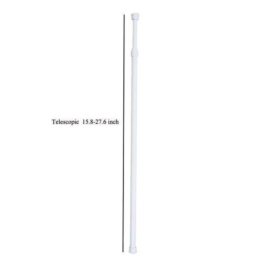 1 Pack Spring Tension Curtain Rod White Adjustable 15.75 to 27.56 Inches, Small Short Expandable Pressure Loaded Curtain Tension Rods for Kitchen, Wardrobe, Windows, Cupboard, Bathroom, Home Closet
