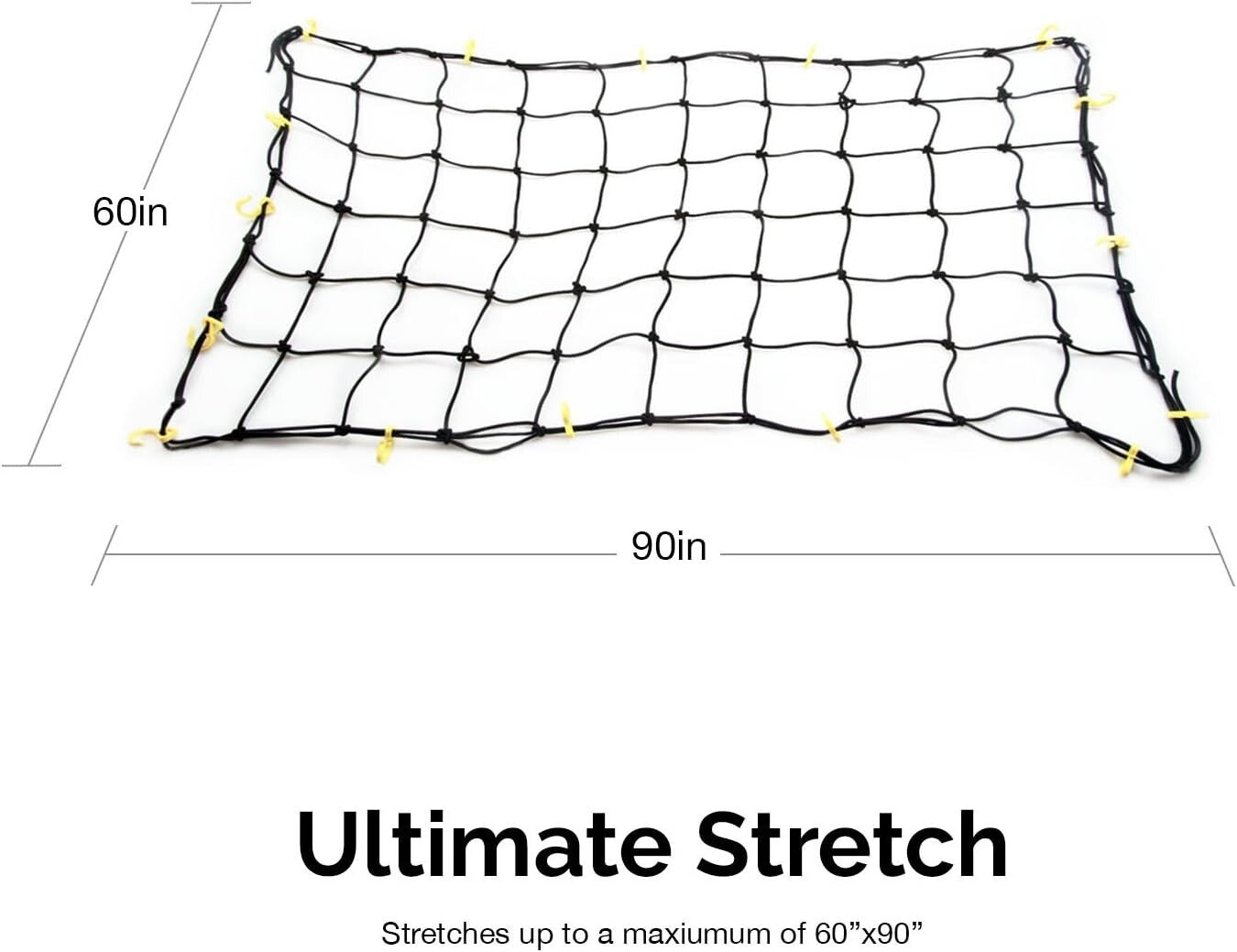 50969L Adjustable Cargo Net 36 X 60-Inch | 16 Sturdy Nylon Hooks | I