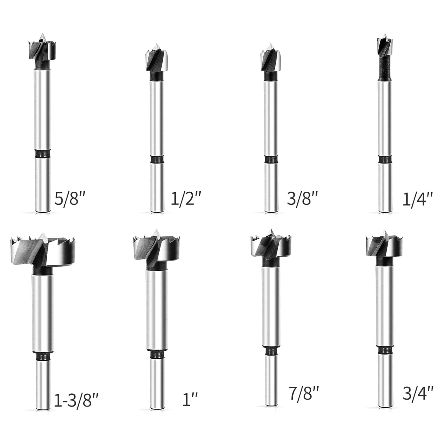 Forstner Bit Set 8Pcs - Forstner Bit Wood Drilling, Forstner Drill Bit with Center Positioning