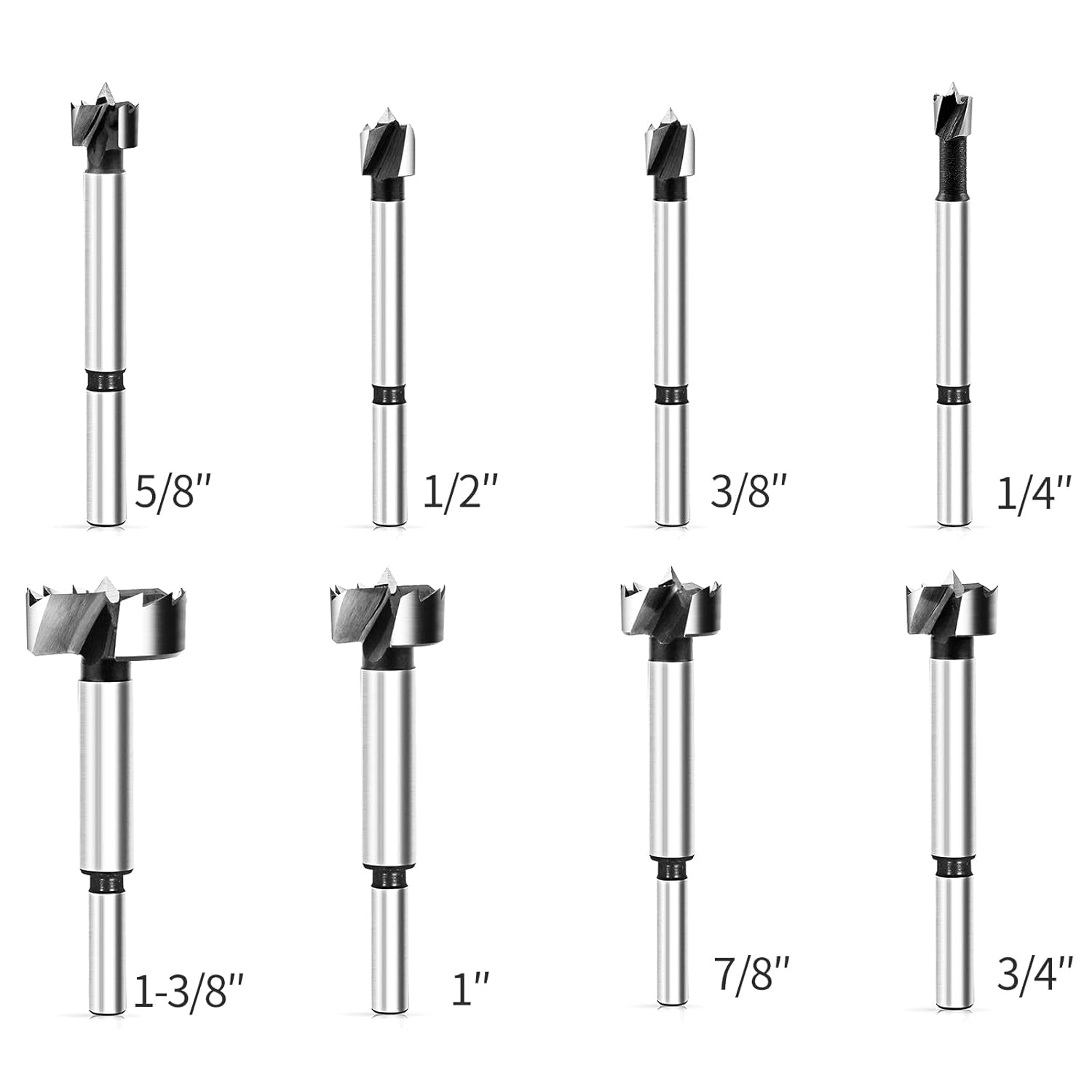 Forstner Bit Set 8Pcs - Forstner Bit Wood Drilling, Forstner Drill Bit with Center Positioning