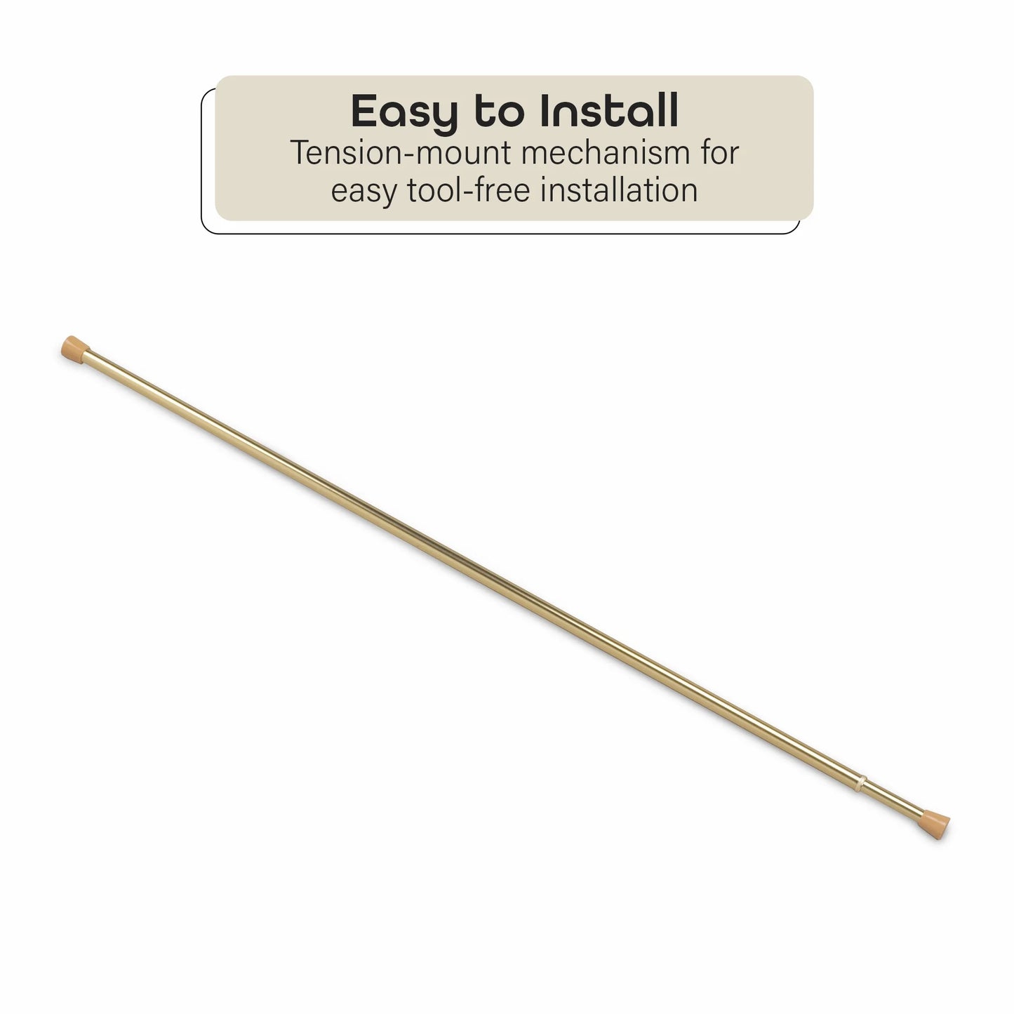 Fantasia 5/8" Spring Tension Rod, 28-48", Brass