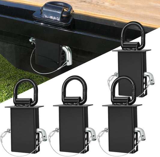 4 Packs Stake Pocket D Ring, Heavy Duty Trailer D Ring Tie down Anchors, Adjusta
