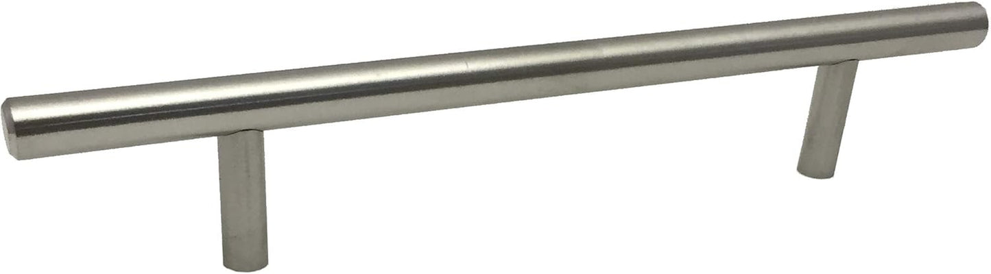 Stainless Steel T Bar Pull Handle Cabinet Door Kitchen Drawer Hardware 2" - 24" (10, 8" Length (5" Hole Center))