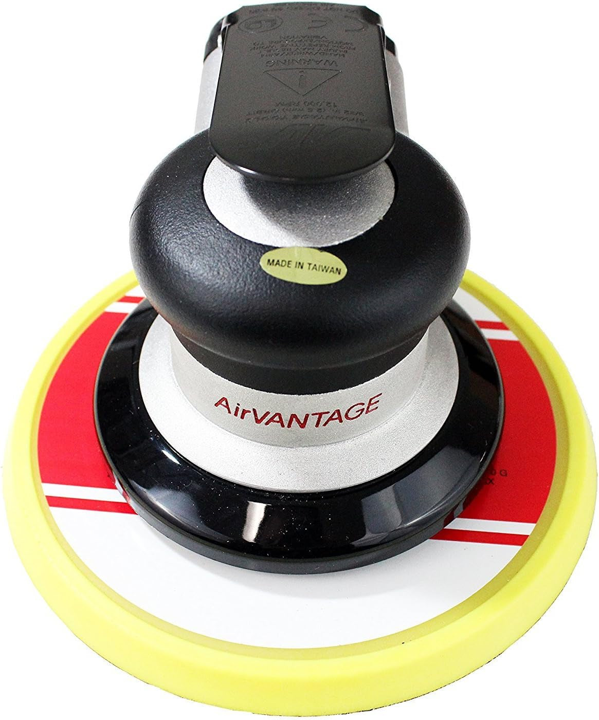 Airvantage Industrial Grade Random Orbital Air Sander Non-Vacuum with Low-Profile Pad, 1/4 In. NPT Air Inlet (5": 3/32- Hook & Loop)