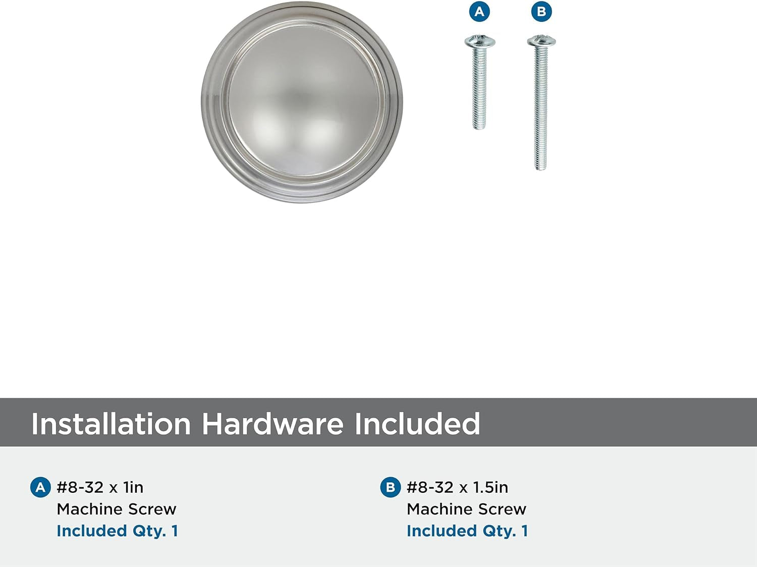 | Cabinet Knob | Polished Nickel | 1-1/4 Inch (32 Mm) Diameter | Revitalize | 1 Pack | Drawer Knob | Cabinet Hardware