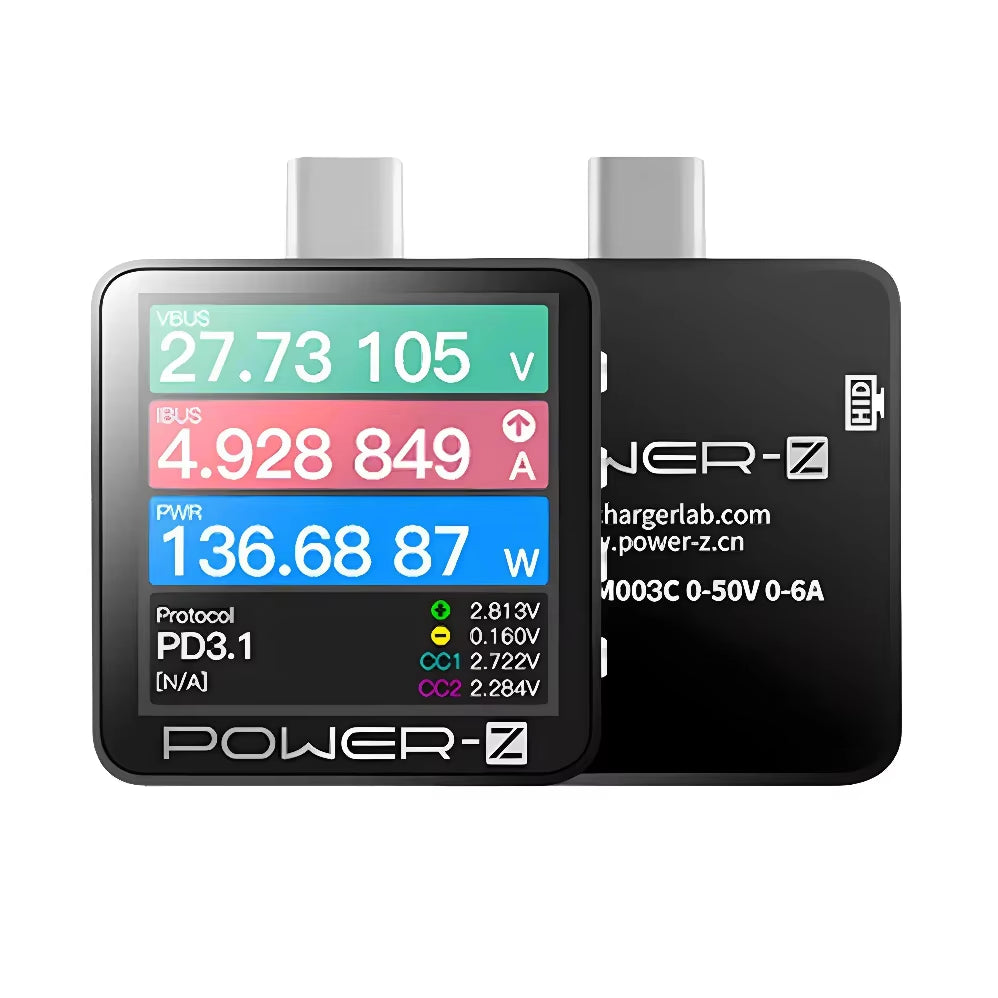 Power-Z KM003C Portable Type-C Fast Charging Tester PD3.1 QC5.0 240W Mxa Digital Voltmeter & Ammeter Power Bank Tester