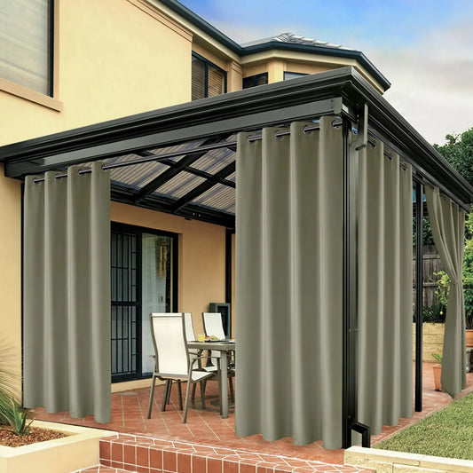 Waterproof Outdoor Curtains for Patio Grommet Privacy Curtains for Porch Gazebo Pergola, 1 Panel, 54X95 Inch, Taupe
