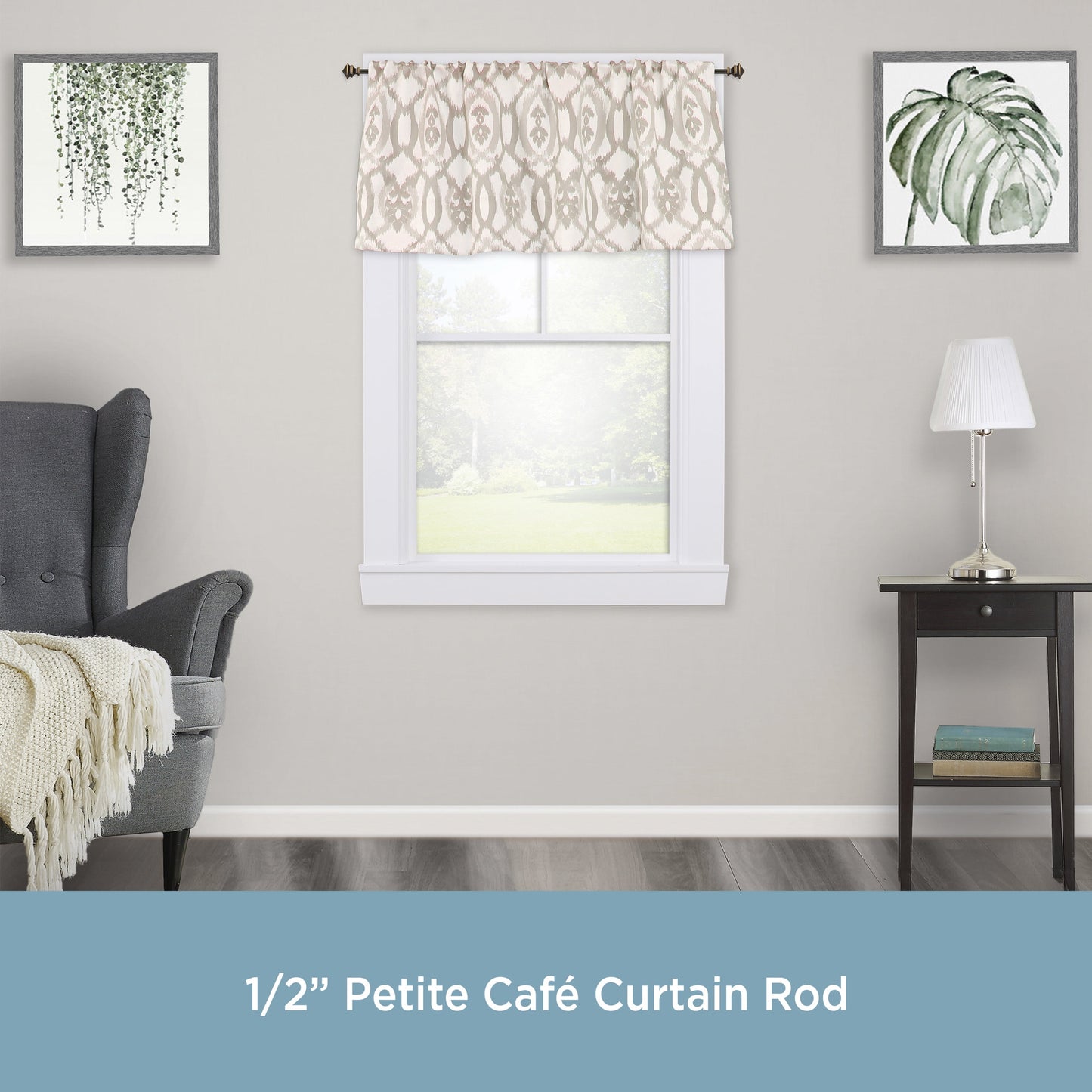 (2 Pack)  Arts & Crafts 28-48" Petite Café Adjustable Curtain Rod, 1/2" Dia., Oil Rubbed Bronze