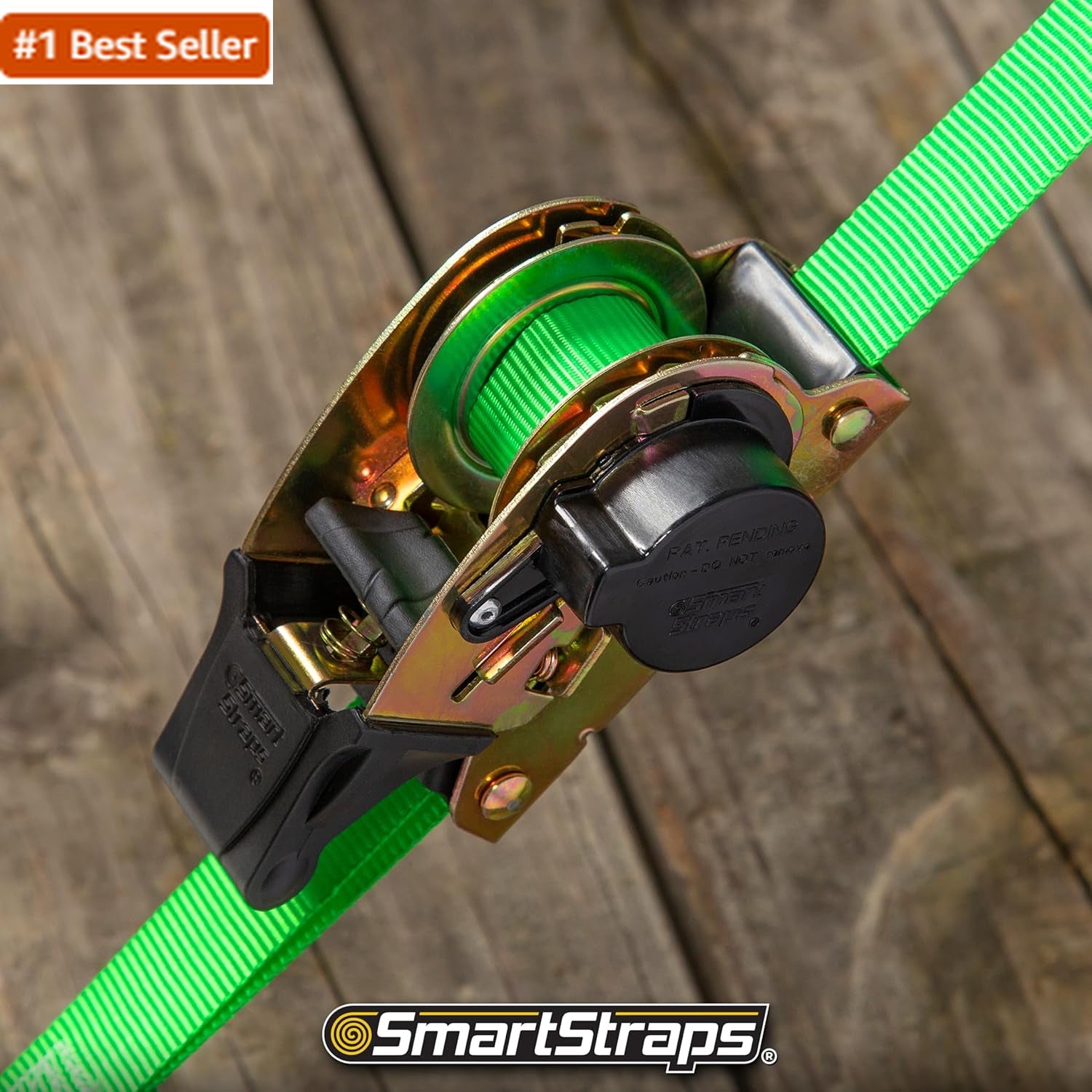 SMARTSTRAPS Retractable Ratchet Tie down Straps (4 PK) 1,500Lb Break Strength, 5