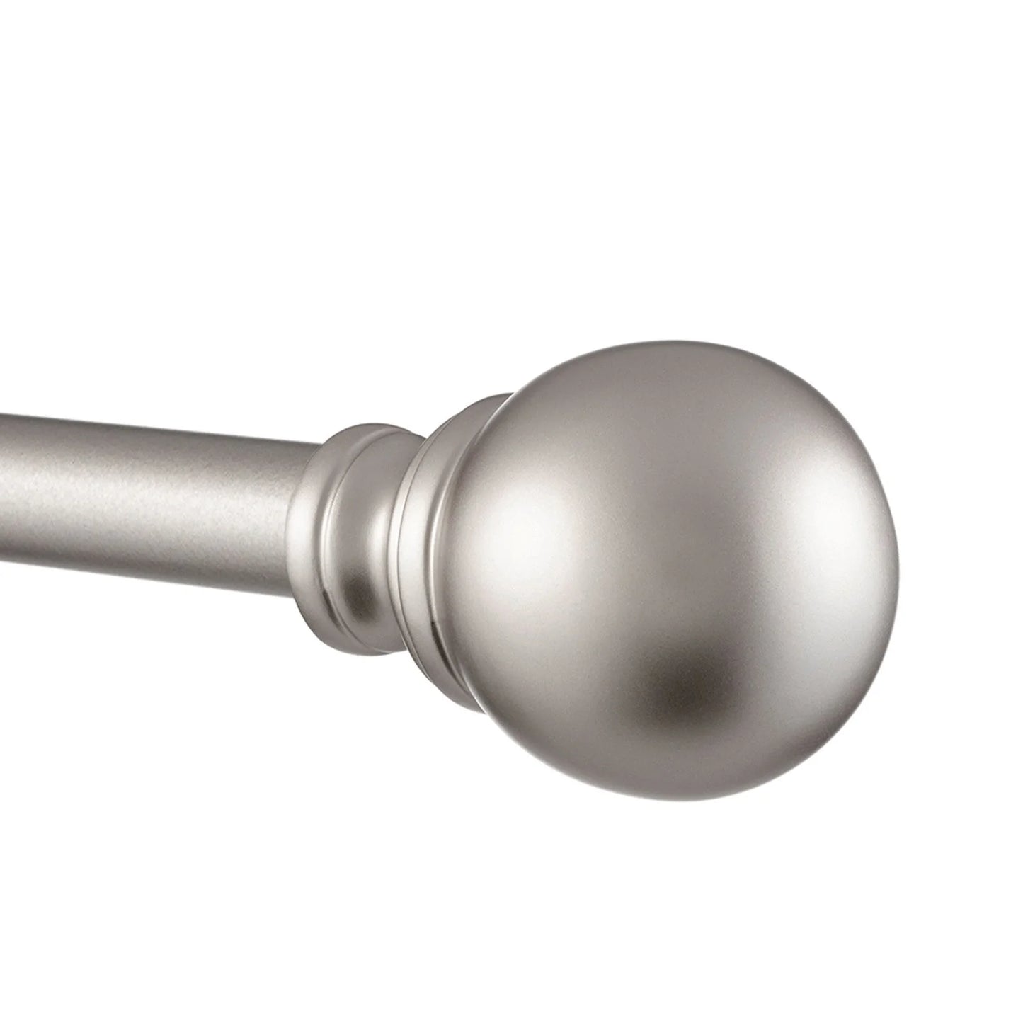 Sphere 1" Curtain Rod and Finial Set, Matte Black, Adjustable 66"-120"