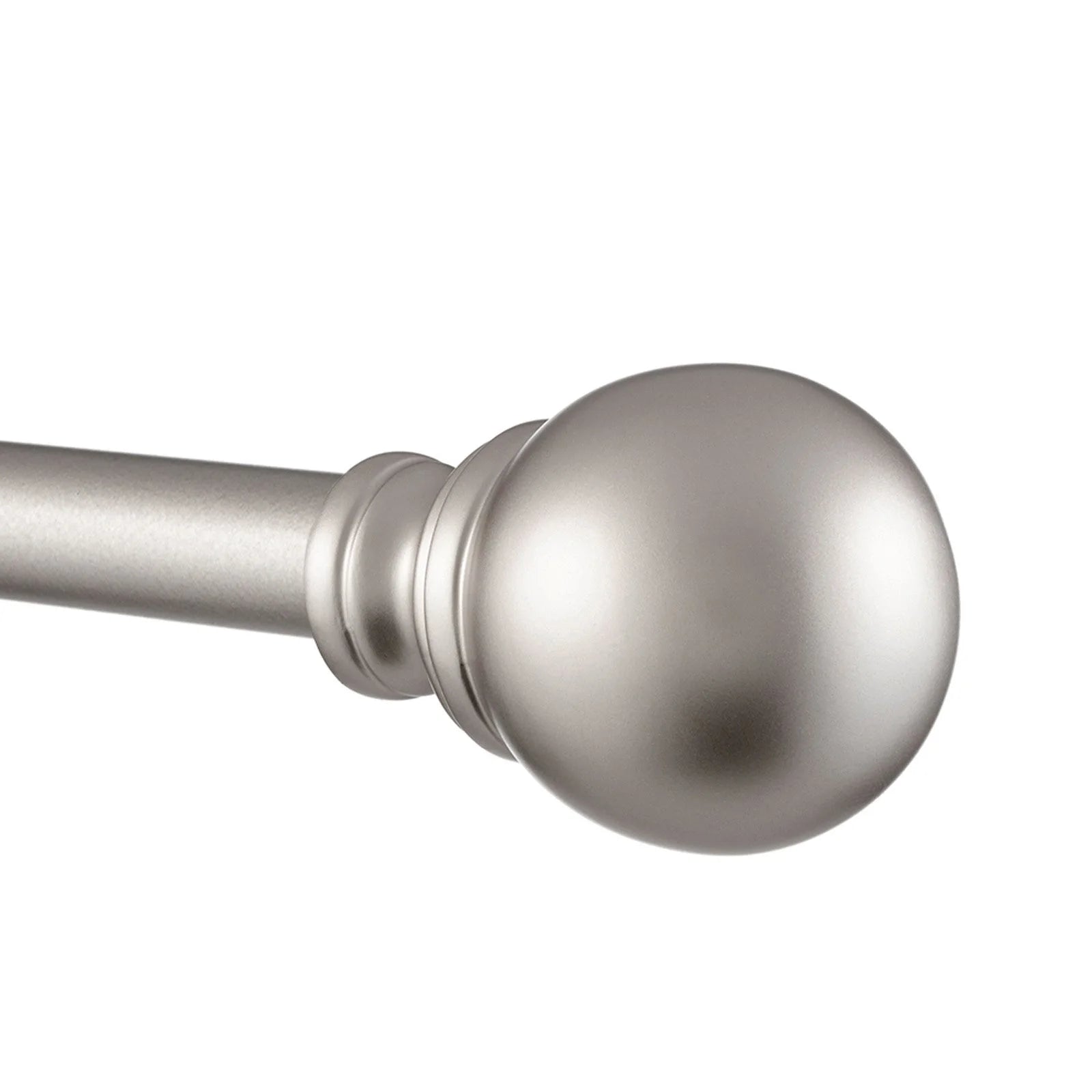 Sphere 1" Curtain Rod and Finial Set, Matte Black, Adjustable 66"-120"
